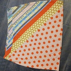 Farm Rio x Anthropologie Knit Mini Skirt in Orange Motif Size XL